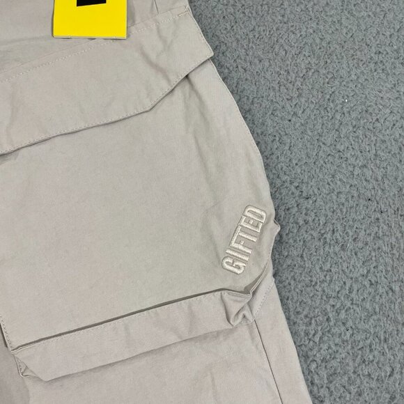 NEW GFTD LA Pants Men XXL Tan Pull on Drawstring Snap  Ankle Cargo - Picture 4 of 13